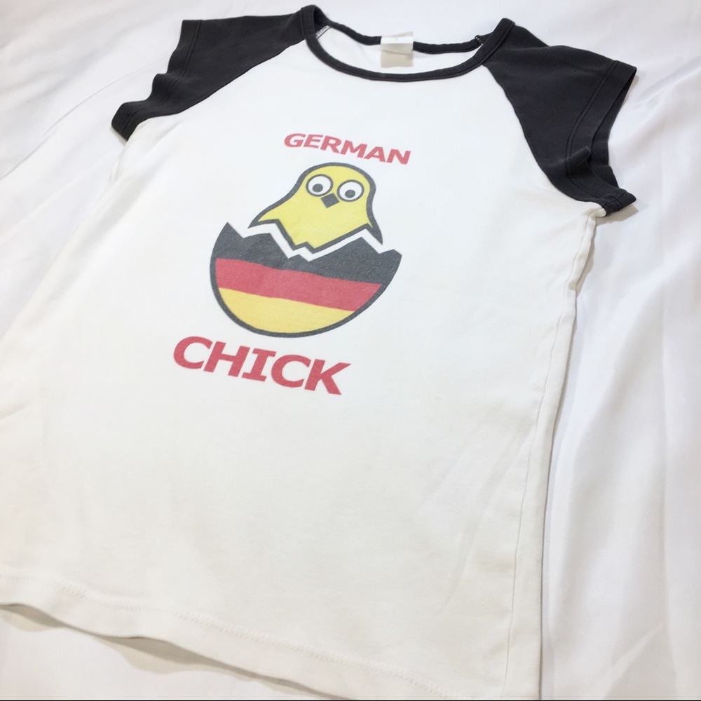 Y2K German Chick Cute Black & White Tank T-shirt